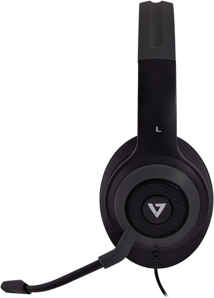 V7 Premium Over-Ear Stereo Headset, Boom Mic, PC, Mac, Tablets, Laptop Computer, Gaming, Video Conferencing, 3.5mm, USB