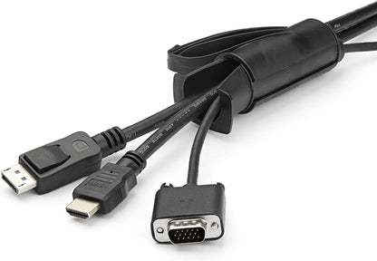 StarTech.com 2.5m (8.2ft) Cable Management Sleeve - Spiral - 1" (25mm) Diameter - W/ Cable Loading Tool - Black (CMSCOILED2)