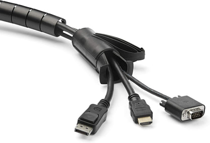 StarTech.com 2.5m (8.2ft) Cable Management Sleeve - Spiral - 1" (25mm) Diameter - W/ Cable Loading Tool - Black (CMSCOILED2)