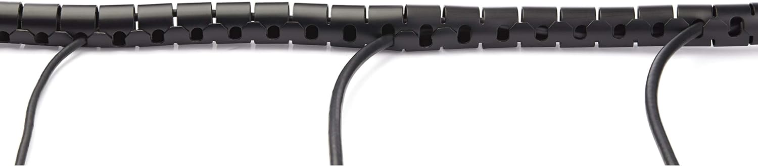 StarTech.com 2.5m (8.2ft) Cable Management Sleeve - Spiral - 1" (25mm) Diameter - W/ Cable Loading Tool - Black (CMSCOILED2)