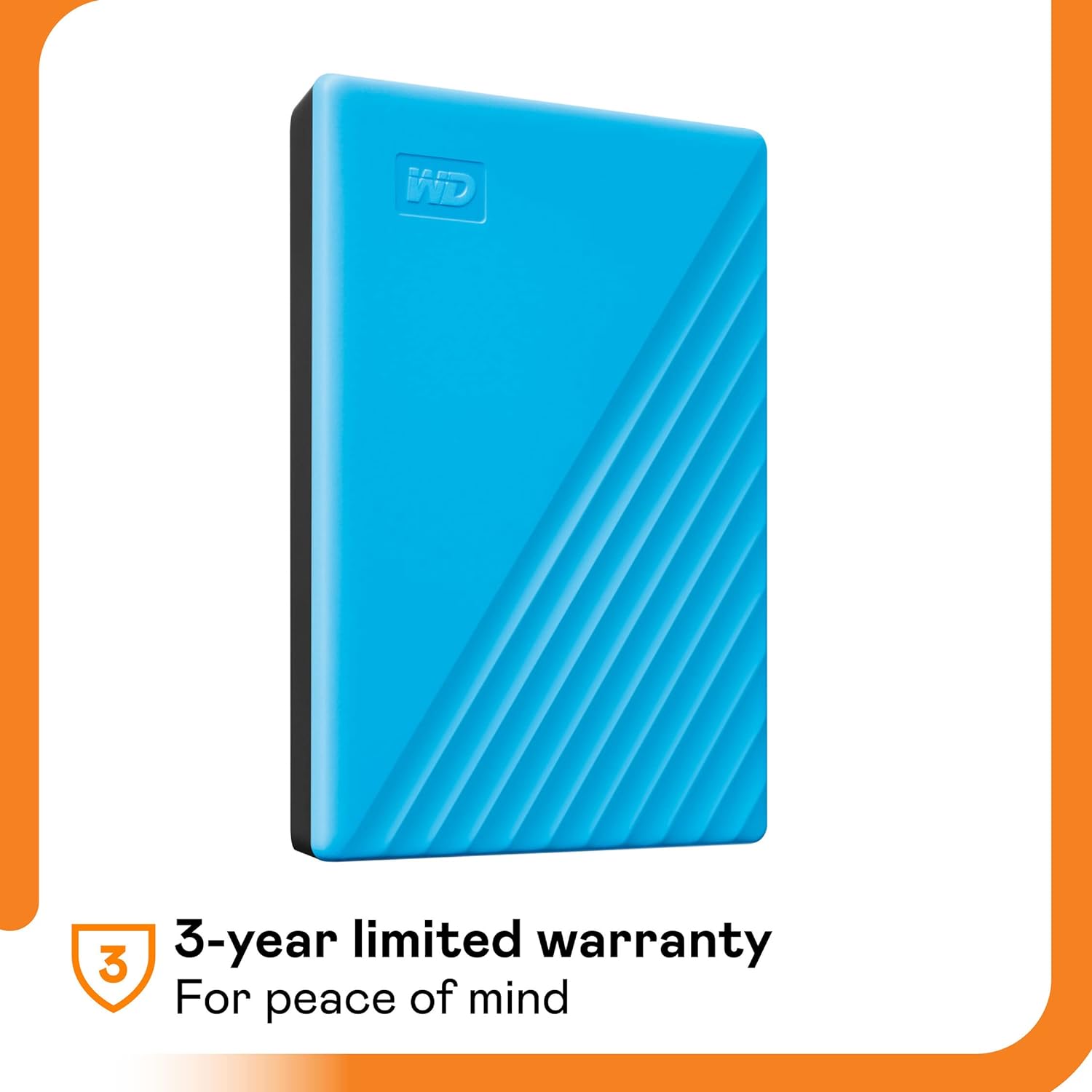 WD 2 TB My Passport Portable HDD USB 3.0 with software for device management, backup and password protection - Blue - Works with PC, Xbox and PS4