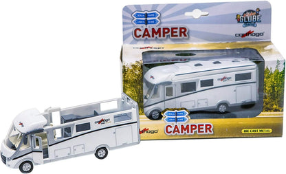 Kids Globe Die Cast pull back Carthago Camper met licht 16cm
