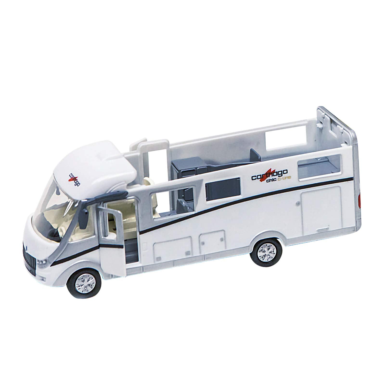 Kids Globe Die Cast pull back Carthago Camper met licht 16cm