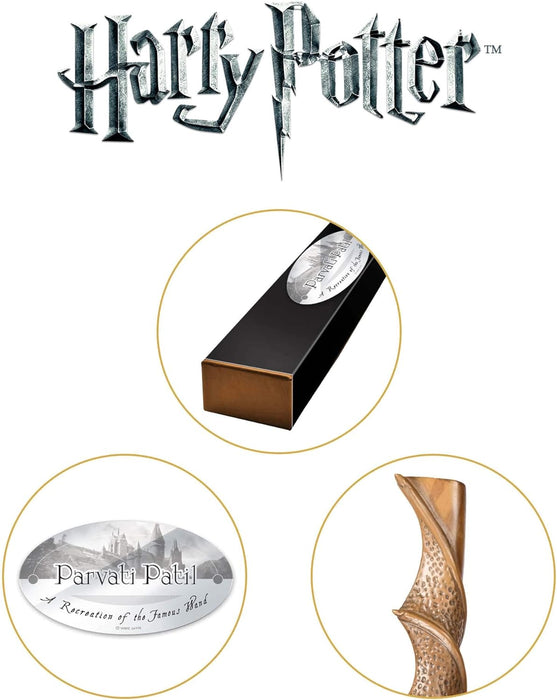 The Noble Collection - Parvati Patil Character Wand - 15in (36cm) Wizarding World Wand With Name Tag - Harry Potter Film Set Movie Props Wands
