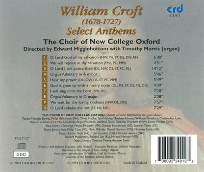 William Croft: Select Anthems