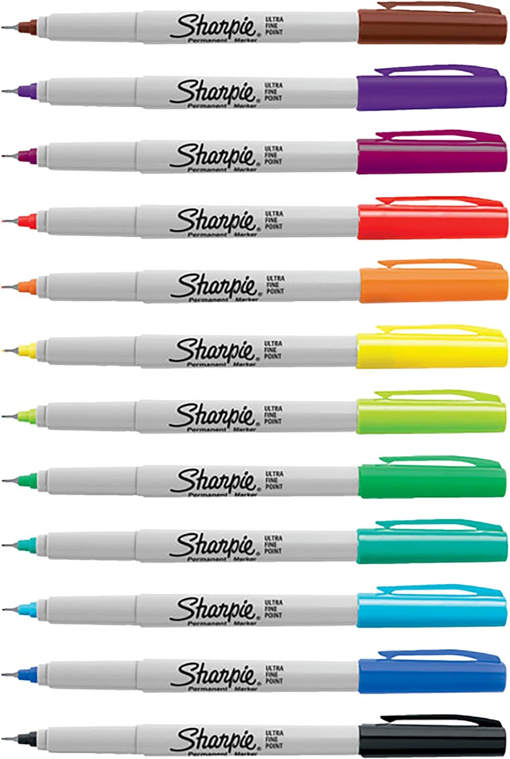Sharpie Permanent Markers | Ultra Fine Point for Precise Marks | Assorted Colours | 12 Marker Pens