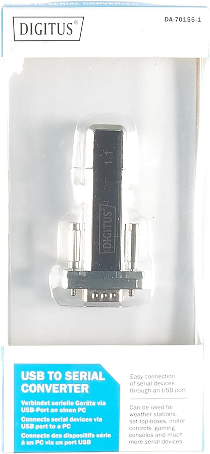 DIGITUS USB to Serial Adapter - RS232 Converter - USB 1.1 Type-A to DSUB 9M - PL2303RA Chipset - Extension Cable