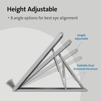 Kensington SmartFit Easy Riser Go Large Laptop Stand for Home Office - Adjustable laptop desk stand, Portable Laptop Holder (K50420EU), Grey