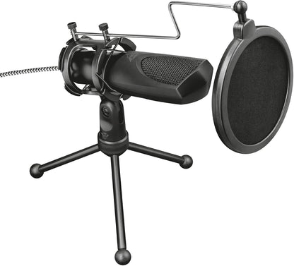 Trust Gaming GXT 232 Mantis Streaming Microphone with Trust Gaming GXT 606 Javv RGB 2.0 Speaker Set Grey Camo Mantis Streaming Microphone