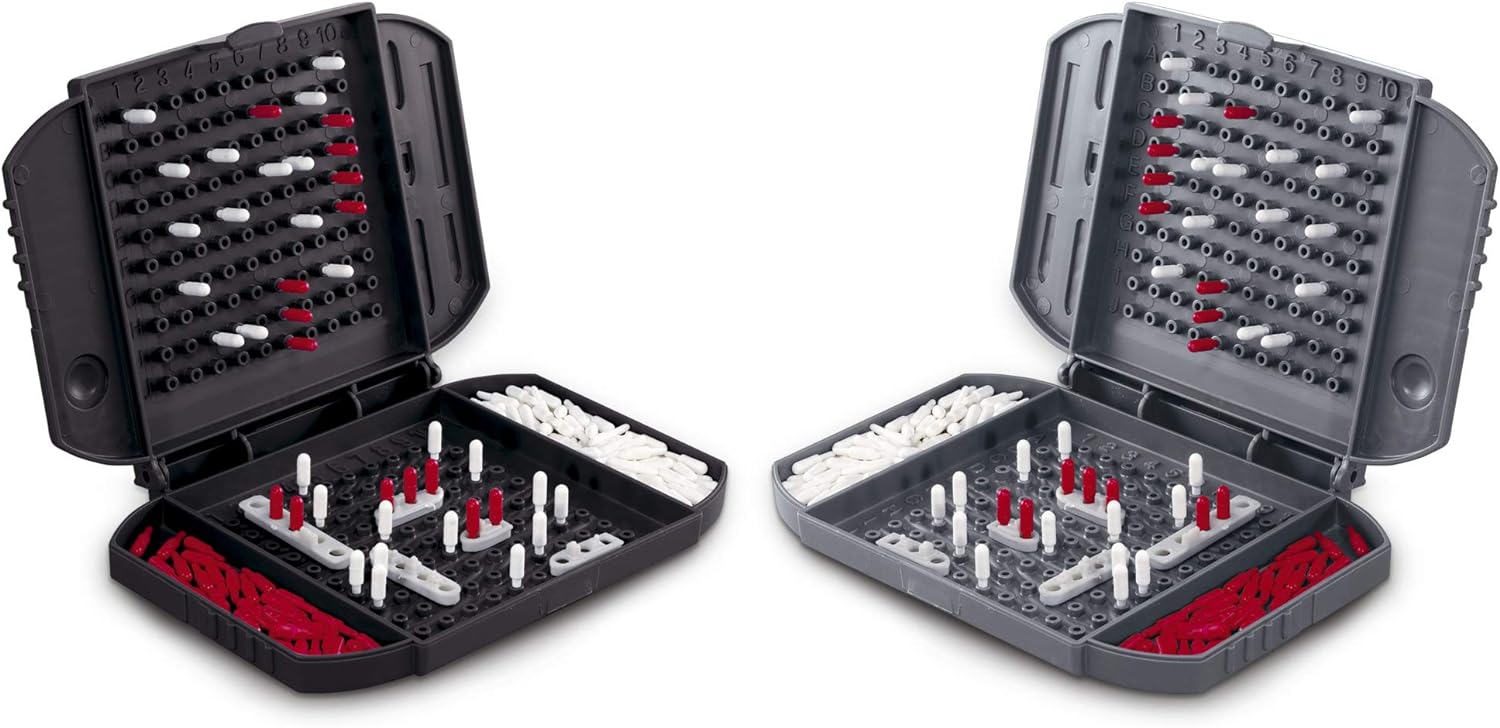 Hasbro Gaming Battleship Grab and Go Game; Portable 2 Player Game; Fun Travel Game for Ages 7 and Up, Red,white (B0995102)