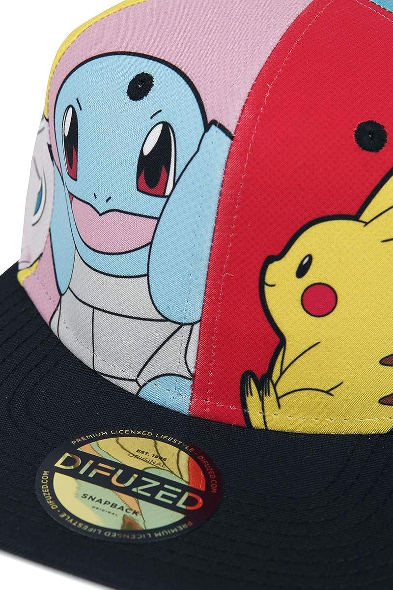 Pokémon Characters Unisex Cap Multicoloured Anime, Fan Merch, Gaming, Pikachu
