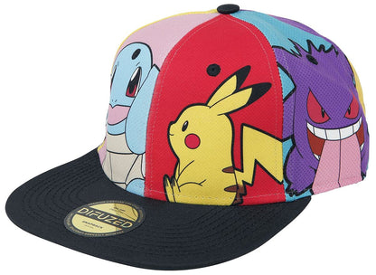 Pokémon Characters Unisex Cap Multicoloured Anime, Fan Merch, Gaming, Pikachu