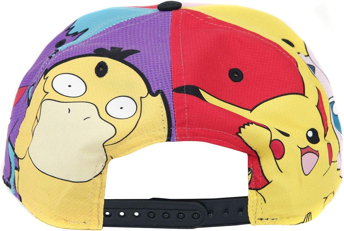 Pokémon Characters Unisex Cap Multicoloured Anime, Fan Merch, Gaming, Pikachu