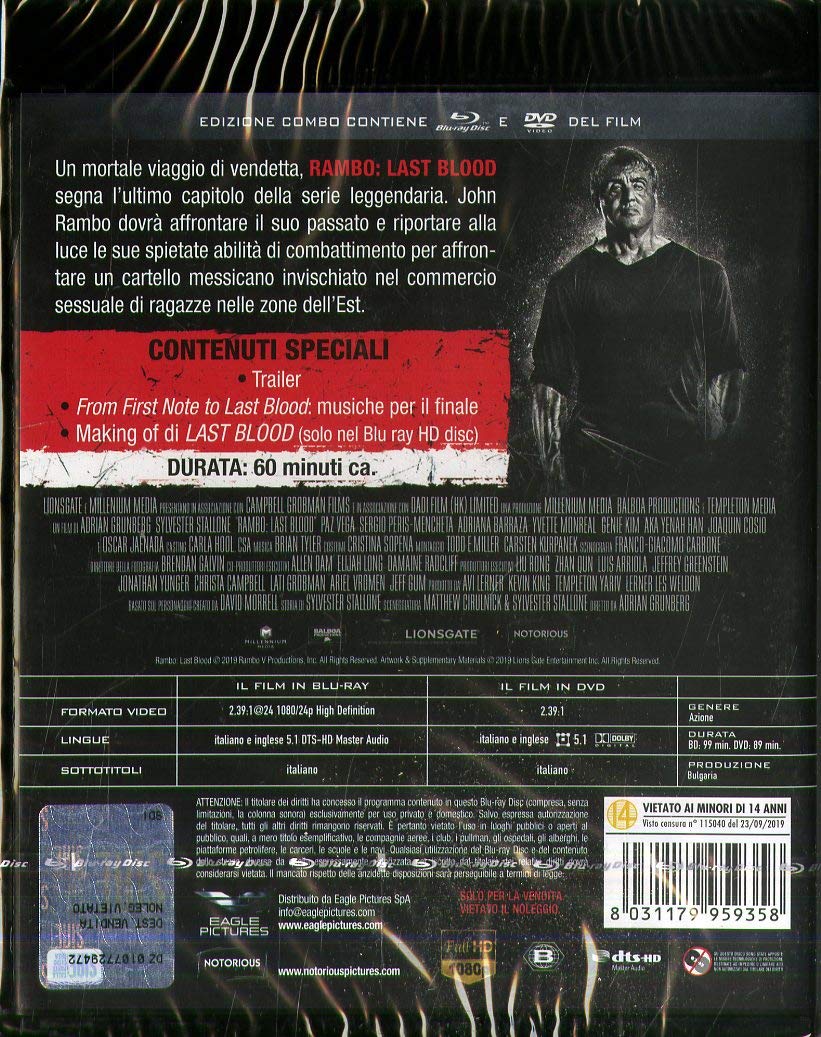 Rambo: Last Blood Combo (Bd + Dvd)