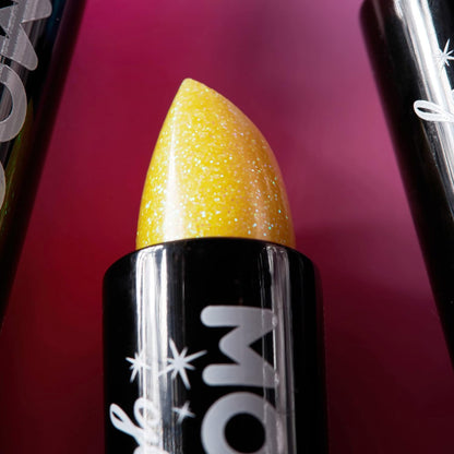 Smiffys Moon Glitter Iridescent Glitter Lipstick, Yellow