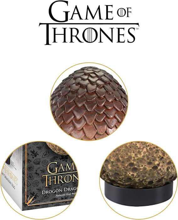 The Noble Collection Game Of Thrones Drogon Egg - 11in (28cm) Hand Painted Dragon Egg - Officially Licensed TV Show Props Replicas Gifts