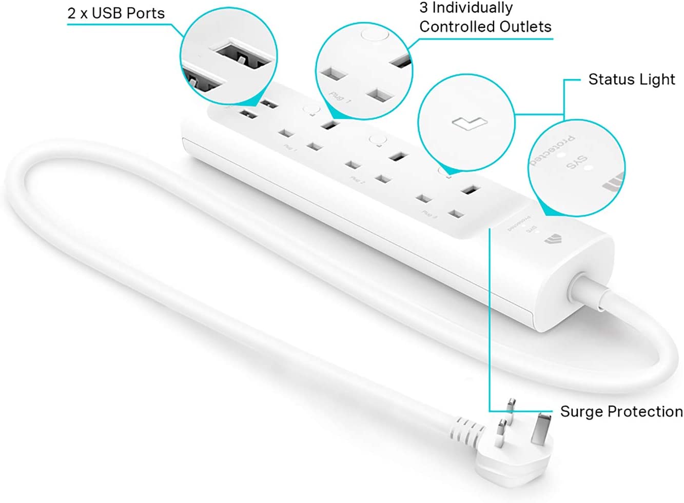 Tp-Link 3 Outlets Smart Wifi Power Strip