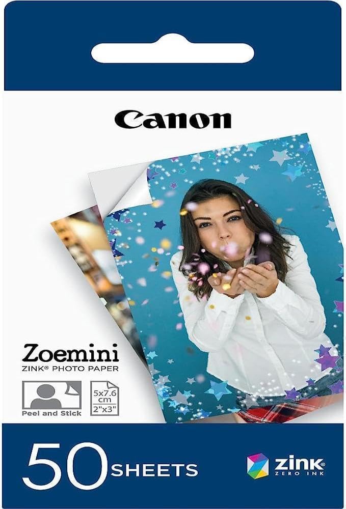 Canon Zoemini ZINK Photo Paper (Pack of 50 Sheets