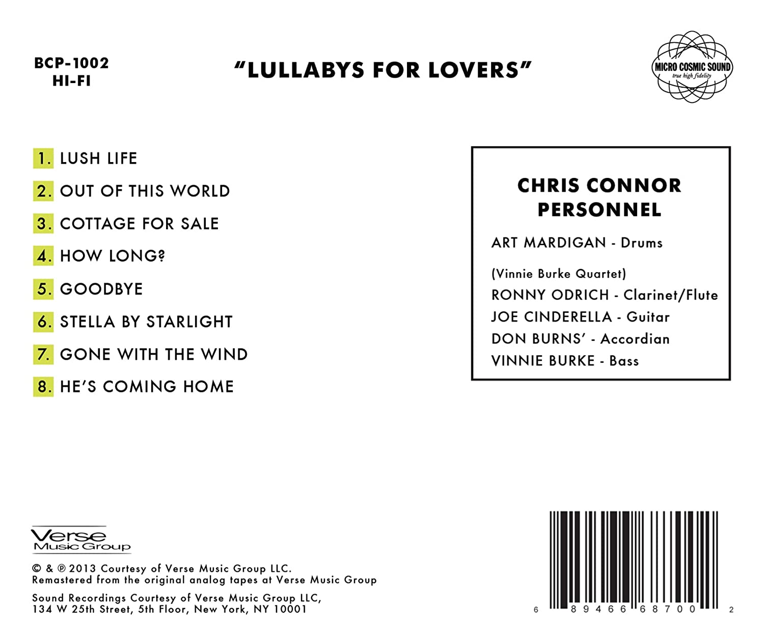 Chris Connor Sings Lullabys for Lovers 2013 Remastered Version