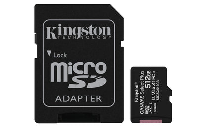 Kingston Canvas Select Plus microSD Speicherkarte, SDCS2/512GB Class 10 (inkl. SD Adapter)