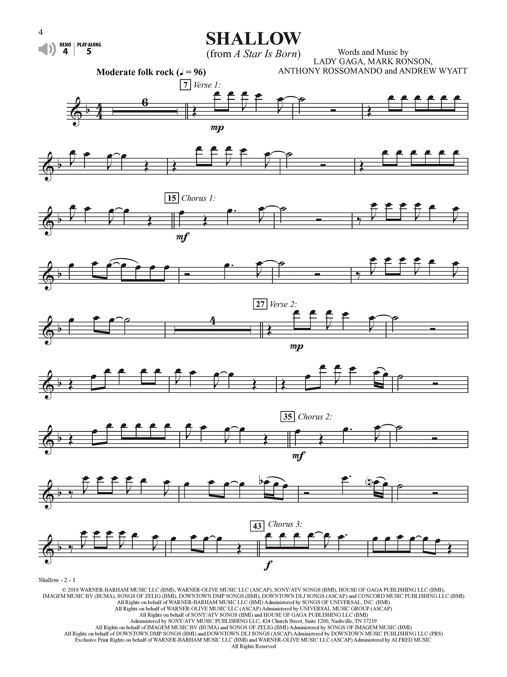 Top Broadway & Movie Songs Instrumental Solos