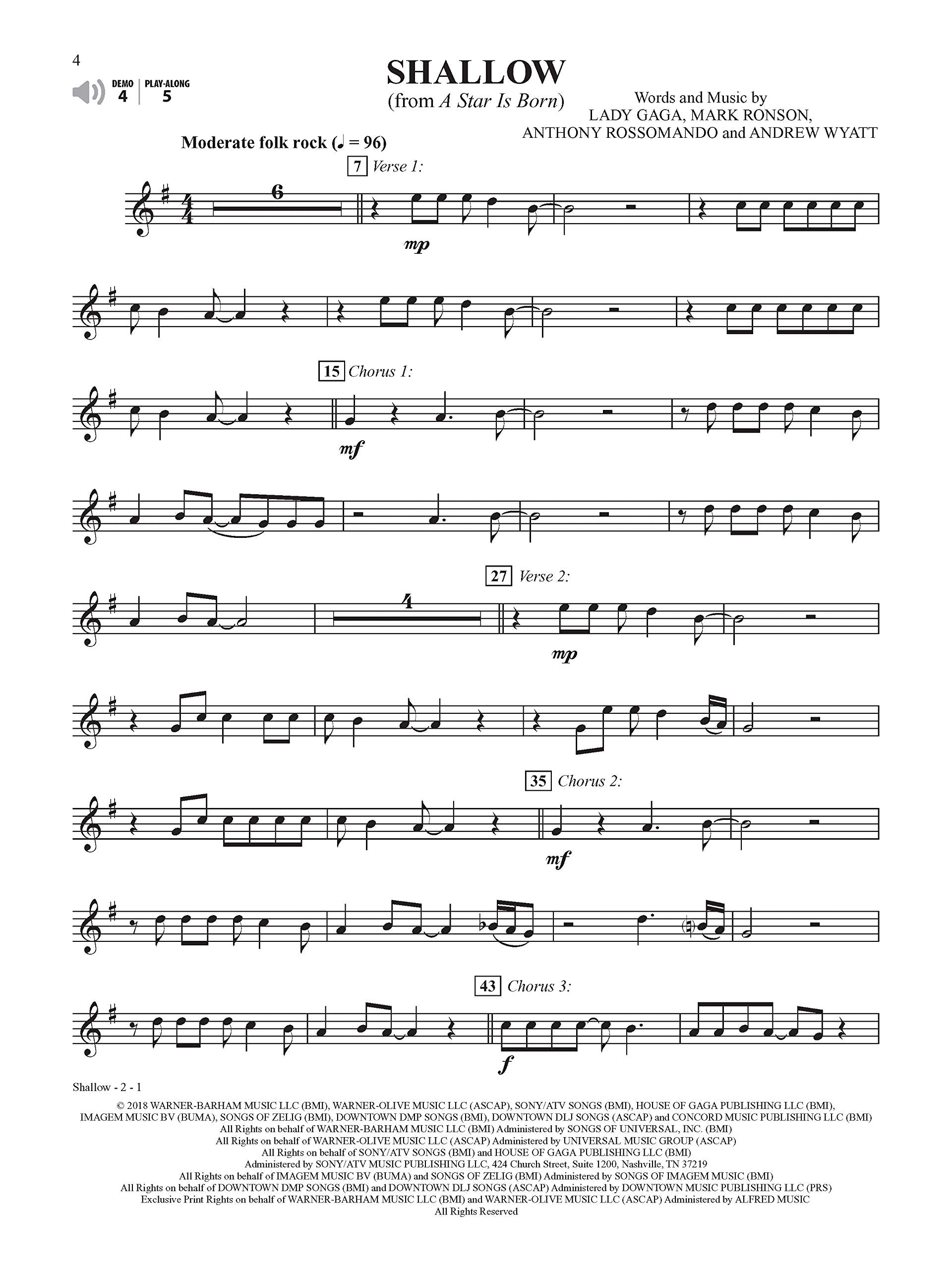 Top Broadway & Movie Songs Instrumental Solos