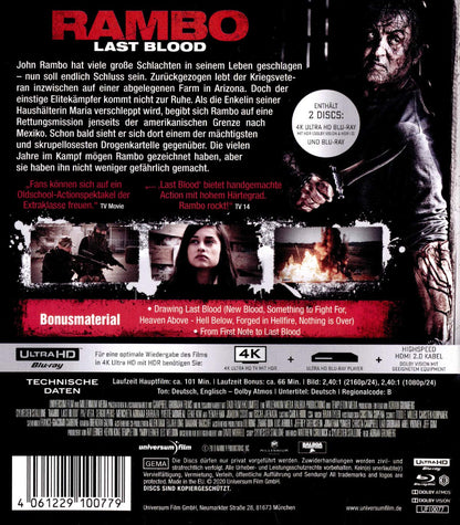 RAMBO:  LAST BLOOD UHD BLU-RAY