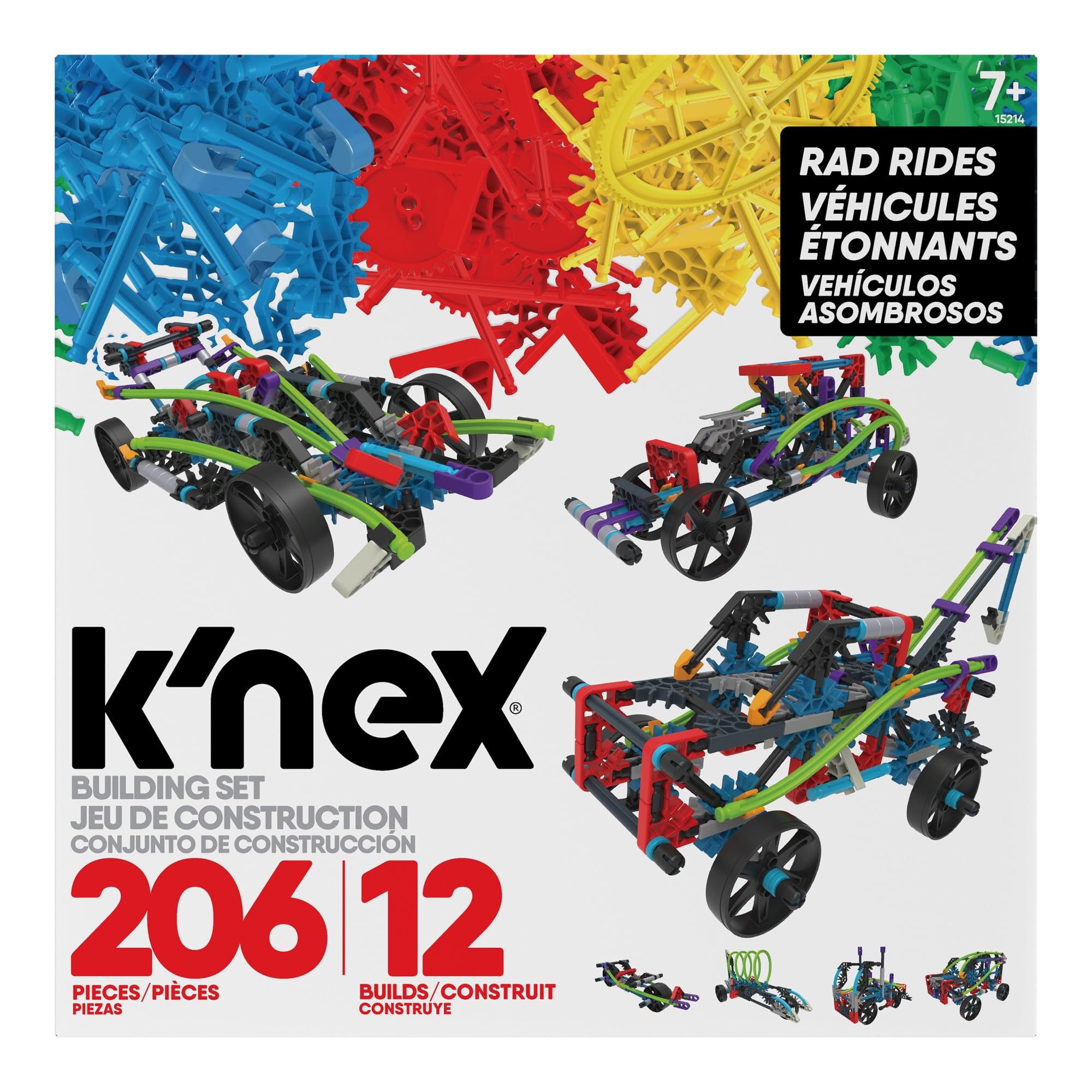 K'NEX | Rad Rides Building Set 12 Model | Educational Fun and Construction Toys for Boys and Girls, 206 Piece Stem Learning Kit, Engineering for Kids, for Children Ages 7+ | Basic fun 15214 Single