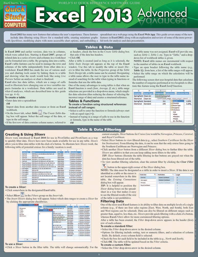Excel 2013 Advanced (Quick Study Computer)