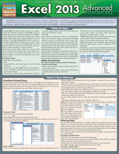 Excel 2013 Advanced (Quick Study Computer)
