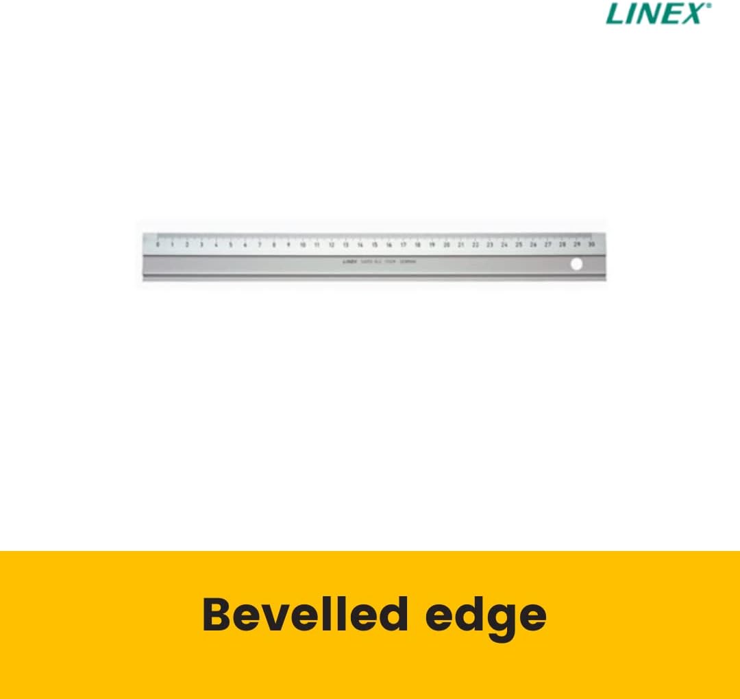 Linex 30cm Silver Hobby Cutting Ruler, E2930M