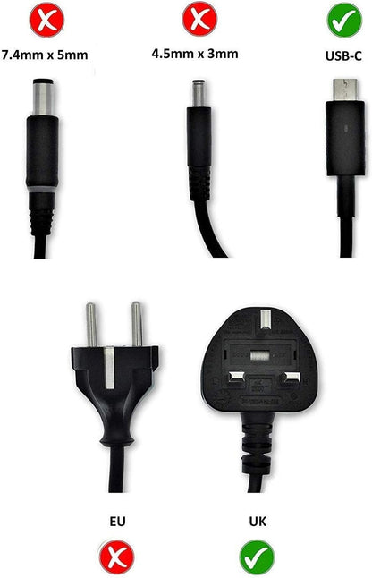 Dell UK 130W USB-C AC Adapter with 1m power cord