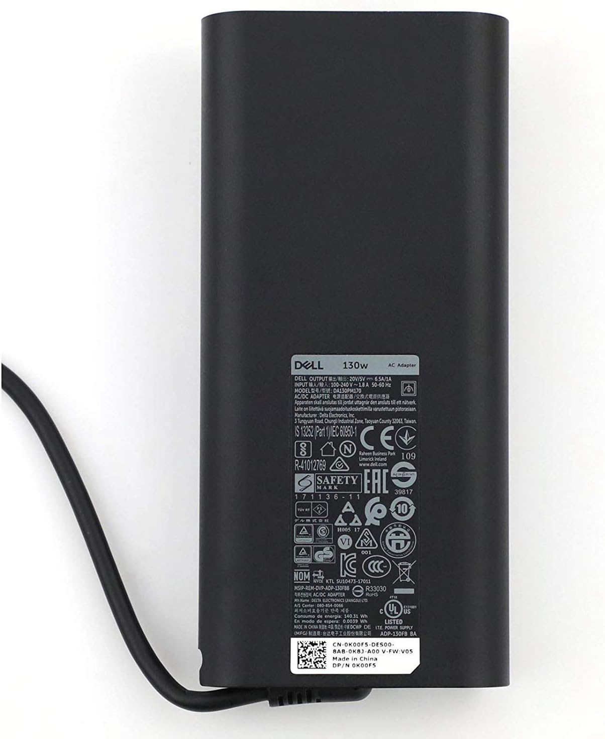 Dell UK 130W USB-C AC Adapter with 1m power cord