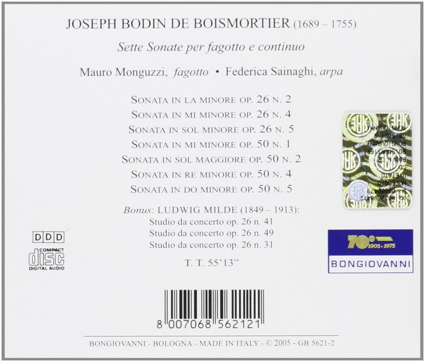 Sette Sonate Per Fagotto E Continuo