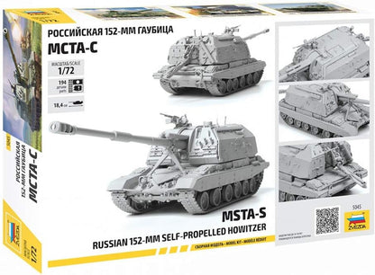 Zvezda ZV5045 500785045-1:72 2S19 MST Russ.Self Propell.Howitzer-Plastic Model Assembly-Kit-for Beginners-Detailed, Unvarnished