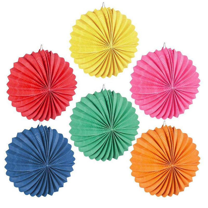 Boland 42036 – Balloon Lantern Plain Pack of 12 Size 22 cm 6 Assorted Colours Paper Lantern Red Yellow Pink Green Orange Blue Lantern Birthday Lantern Train Hanging Decoration