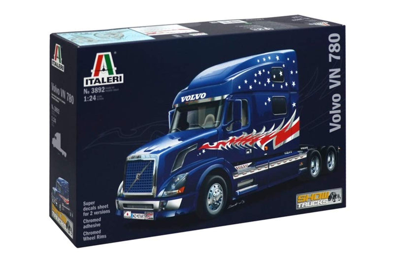 Italeri 3982S 1:24 Tractor Volvo VN 780 (3 Ejes) -réplica Fiel, modelismo, Hobby, encolado, Kit de plástico, Montaje, Color Silver (3892