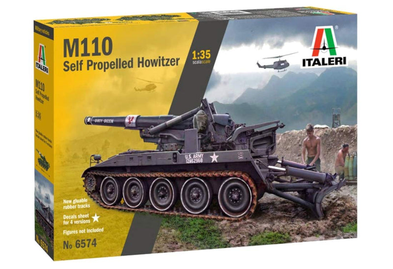 Italeri 6574S Replica Faithful Model Making Crafts Hobby Gluing Plastic Kit Assembly 1:35 M110 Self Propelled Howitzer