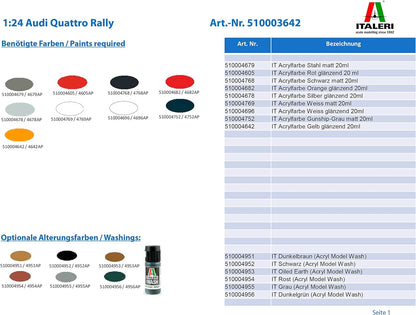 Italeri IT3642 Audi Model to Assemble, Multi-Coloured