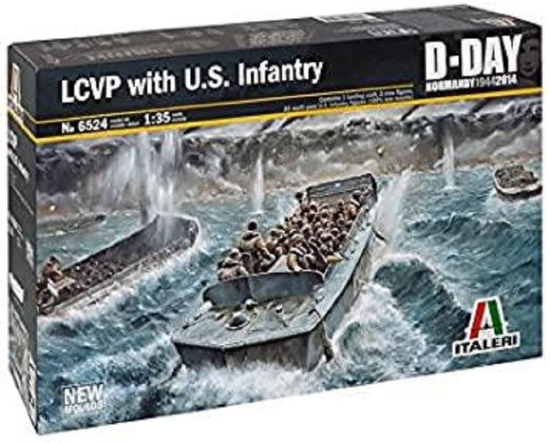 Italeri IT6524 6524S 1/35 LCVP w/US Infantry Model KIT, Unpainted, Arial Toys & Games Ltd329