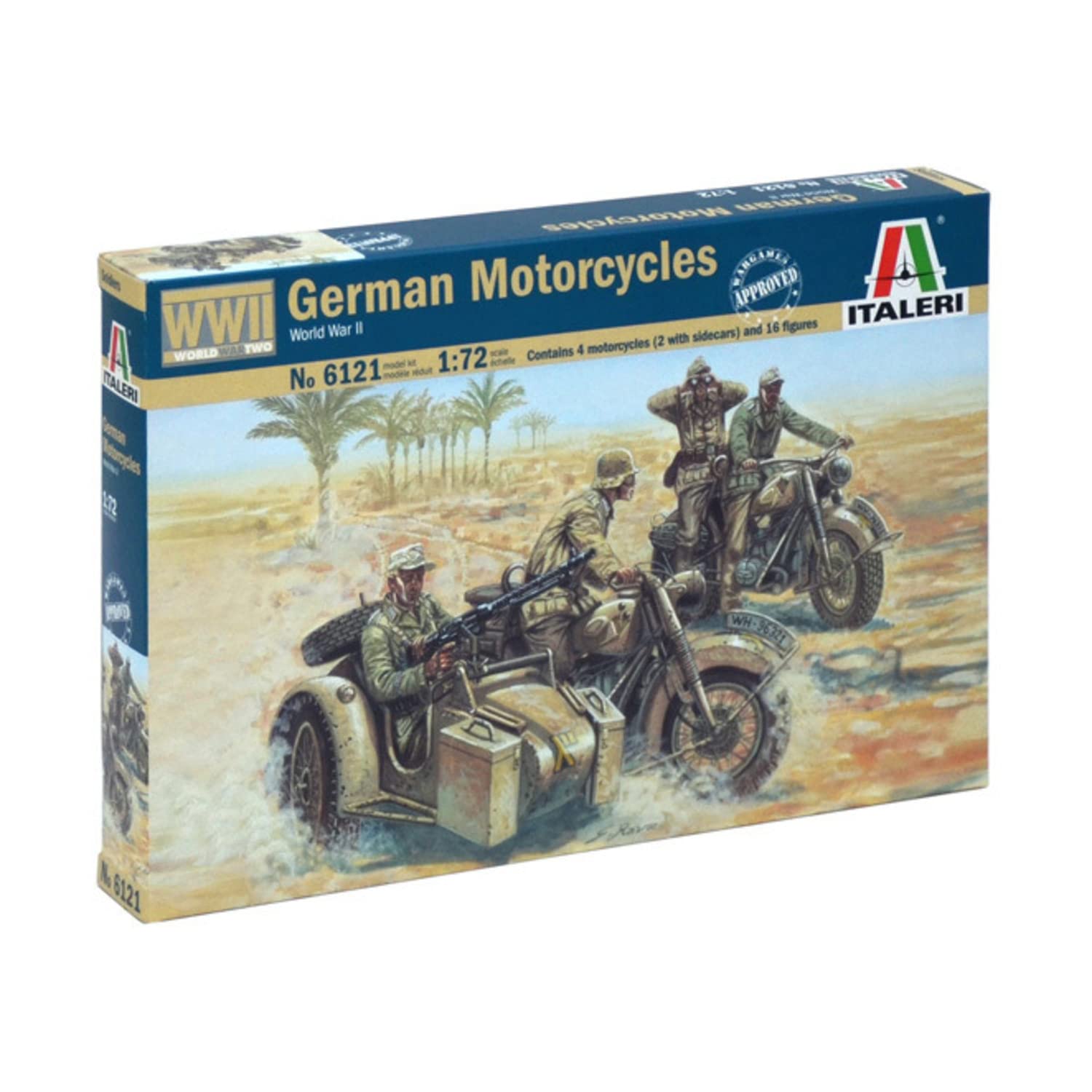 Italeri 510006121 – 1:72 WWII German Motorcycles