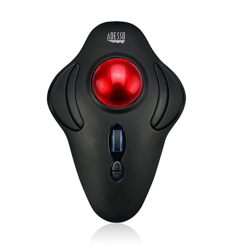 Adesso iMouse T40 - Ratón (Ambidextro, Trackball, RF Wireless, 4800 DPI, Black, Rojo