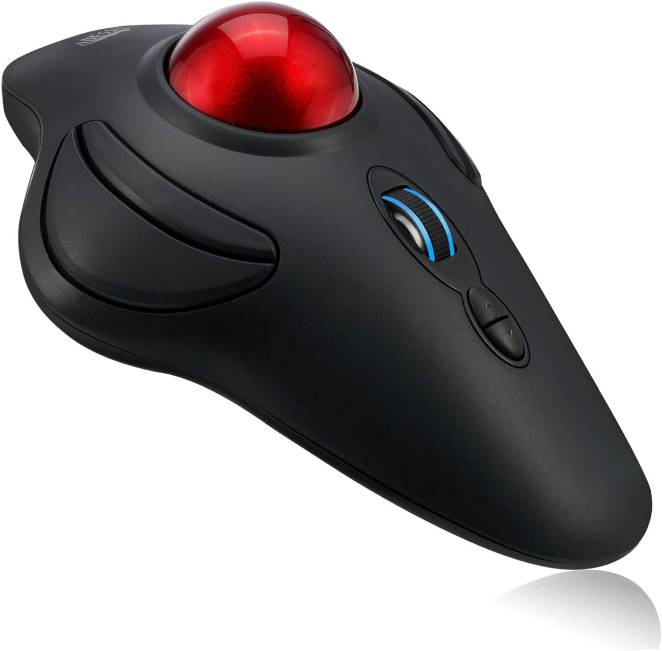 Adesso iMouse T40 - Ratón (Ambidextro, Trackball, RF Wireless, 4800 DPI, Black, Rojo
