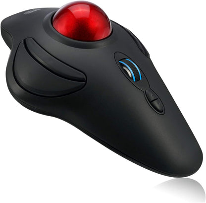 Adesso iMouse T40 - Ratón (Ambidextro, Trackball, RF Wireless, 4800 DPI, Black, Rojo