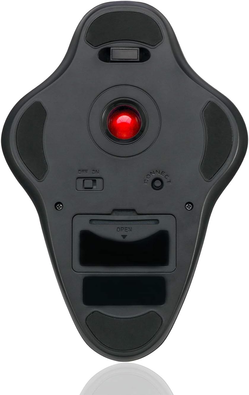 Adesso iMouse T40 - Ratón (Ambidextro, Trackball, RF Wireless, 4800 DPI, Black, Rojo