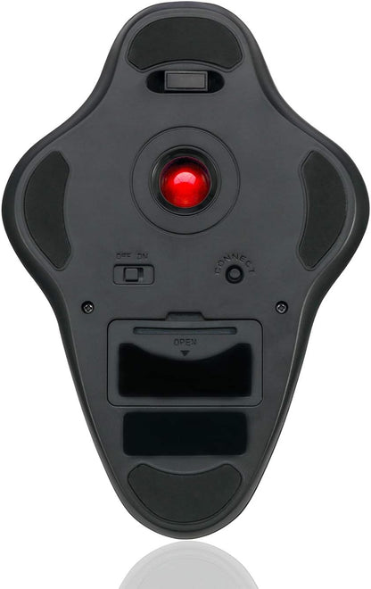 Adesso iMouse T40 - Ratón (Ambidextro, Trackball, RF Wireless, 4800 DPI, Black, Rojo