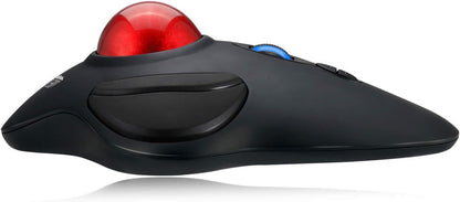 Adesso iMouse T40 - Ratón (Ambidextro, Trackball, RF Wireless, 4800 DPI, Black, Rojo