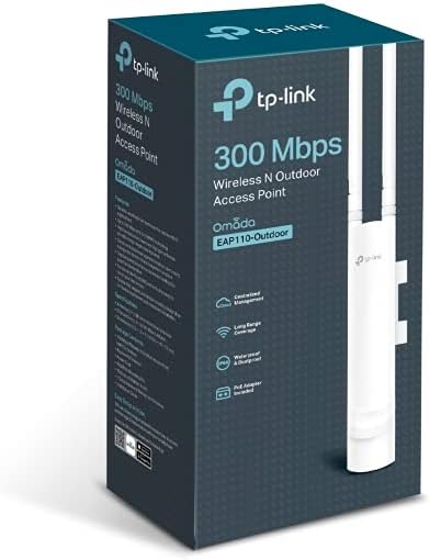 TP-Link EAP110-Outdoor 300Mbps Wireless N Outdoor Access Points, 24V Passive PoE, Easily Wall or Ceiling Mount, Free EAP Controller Software N300 Mbps Outdoor EAP