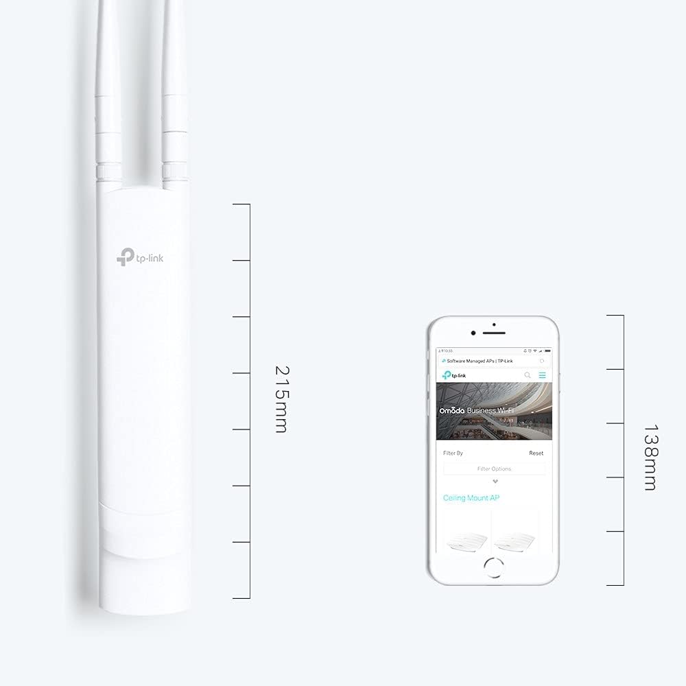 TP-Link EAP110-Outdoor 300Mbps Wireless N Outdoor Access Points, 24V Passive PoE, Easily Wall or Ceiling Mount, Free EAP Controller Software N300 Mbps Outdoor EAP
