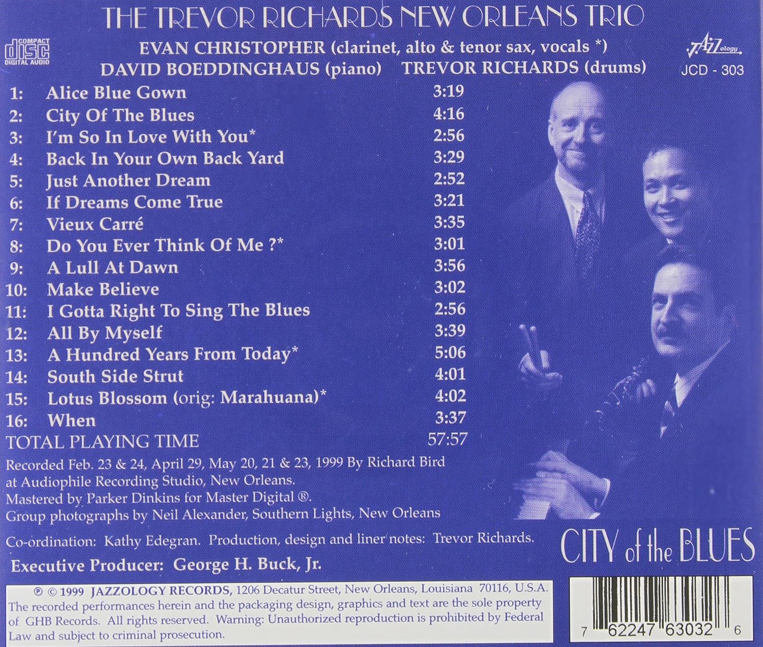 Trevor Richards New Orleans Trio - City Of The Blues